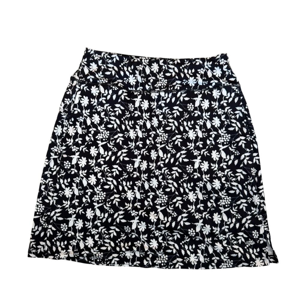 Viodia Knee Length Skort UPF50+ Black White Athletic Tennis Golf Skirt Womens M
